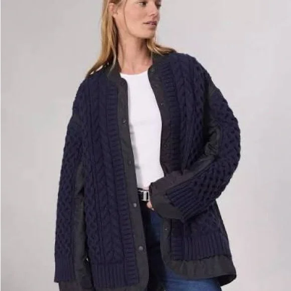 Rag & Bone Winnie Mixed Media Jacket. XS. Black and navy. - Picture 2 of 6